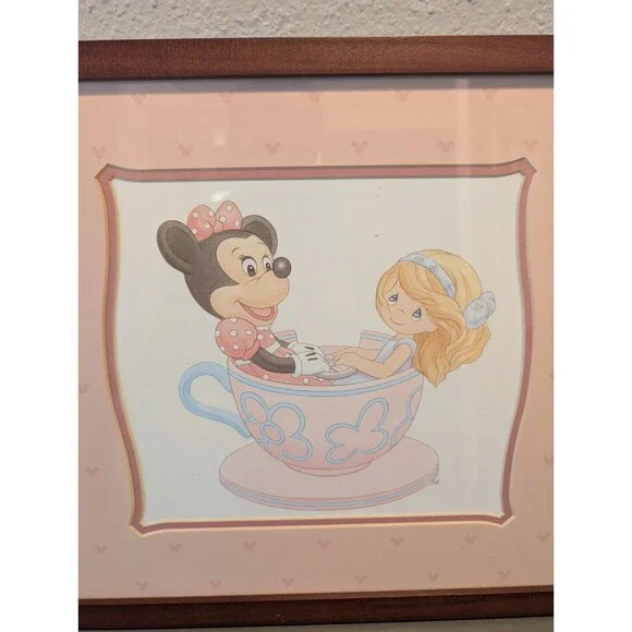 Disney Precious Moments Minnie & Alice 15x19 Framed Art Aaron Brothers Teacup - Picture 13 of 16